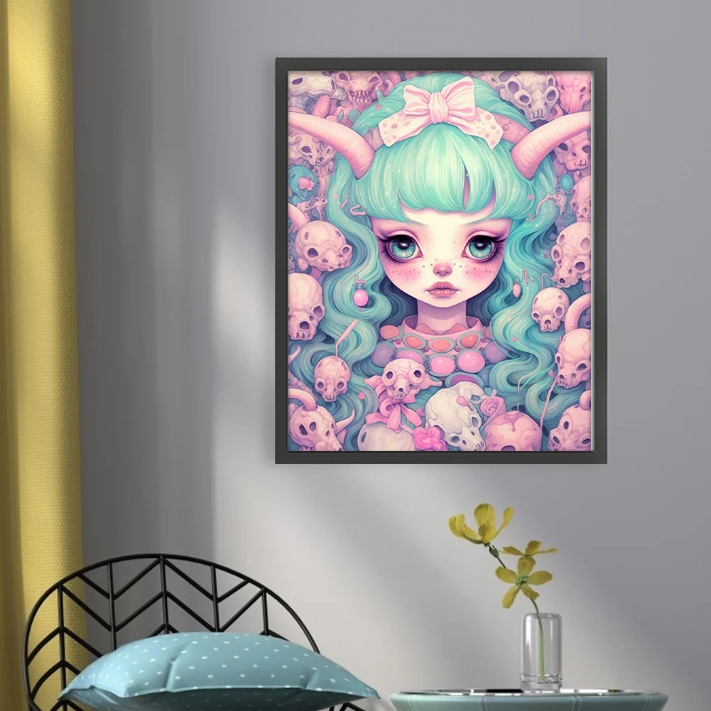 11CT Full Stamped Cross Stitch - Big Eye Doll(Canvas|45*55CM)