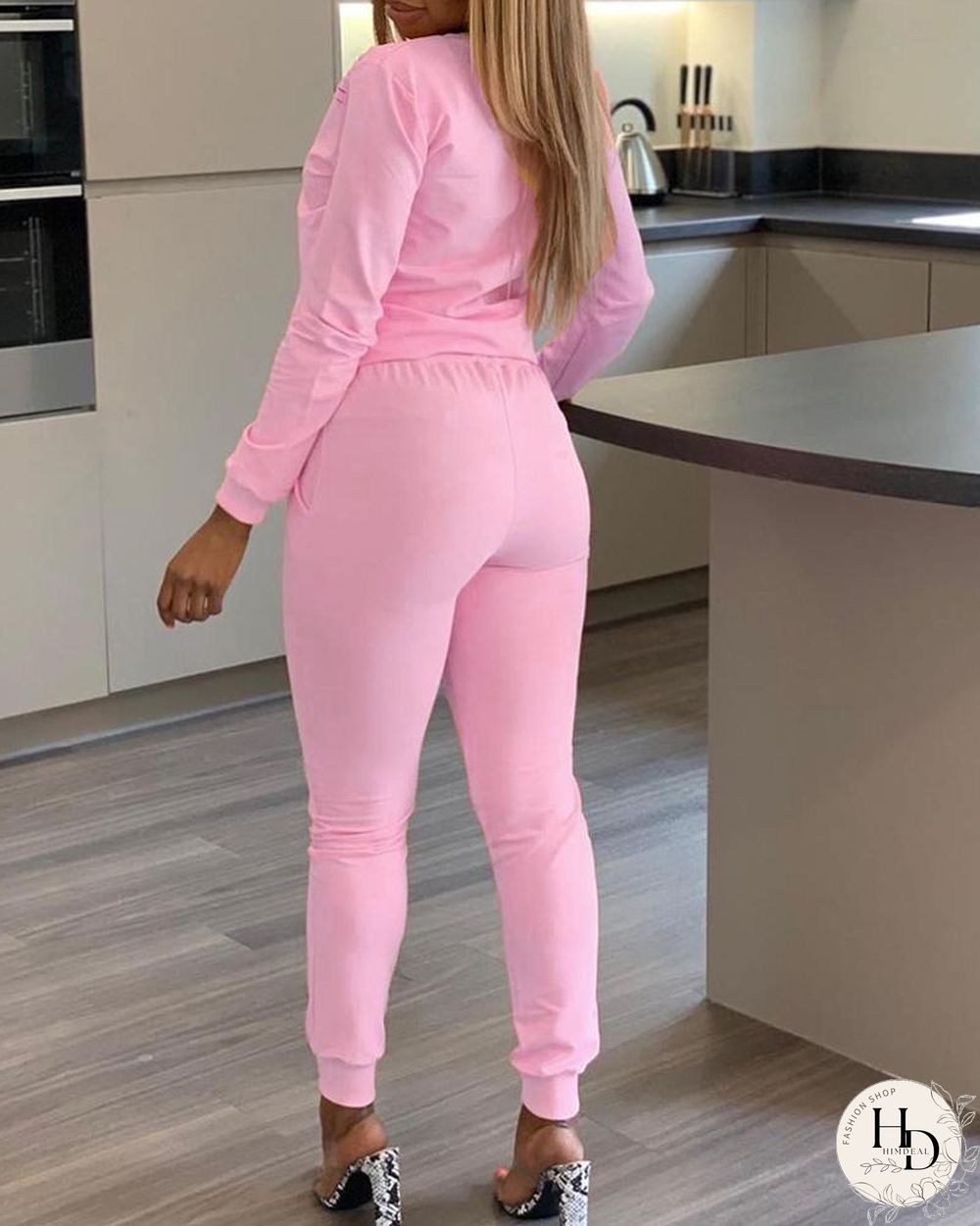 Mouth Pattern Ribbed Tracksuit P13492