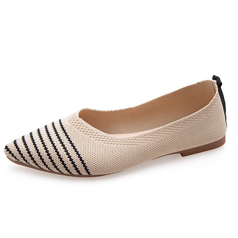 Women's Fashion Stripe Pointed Toe Flying Woven Shoes-PABIUYOU- Women's Fashion Leader