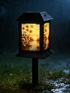 2 Pack Solar Lanterns Outdoor Waterproof Vintage Long Lasting Hangings Lamp 14x4inch Garden Yard Patio Deck Lighting for Outdoor Decor