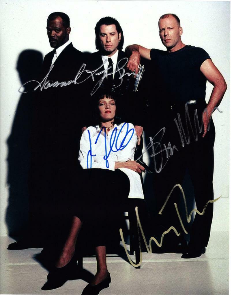 Bruce Willis Thurman Jackson Travolta Signed 11x14 Photo Poster painting Autographed Pic and COA