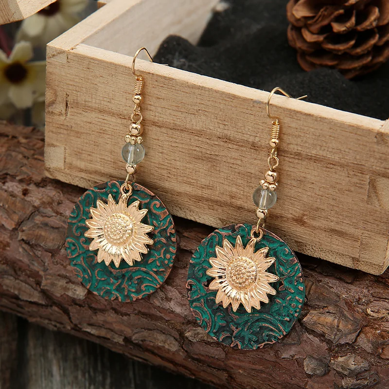 Sunflower Pattern Earrings