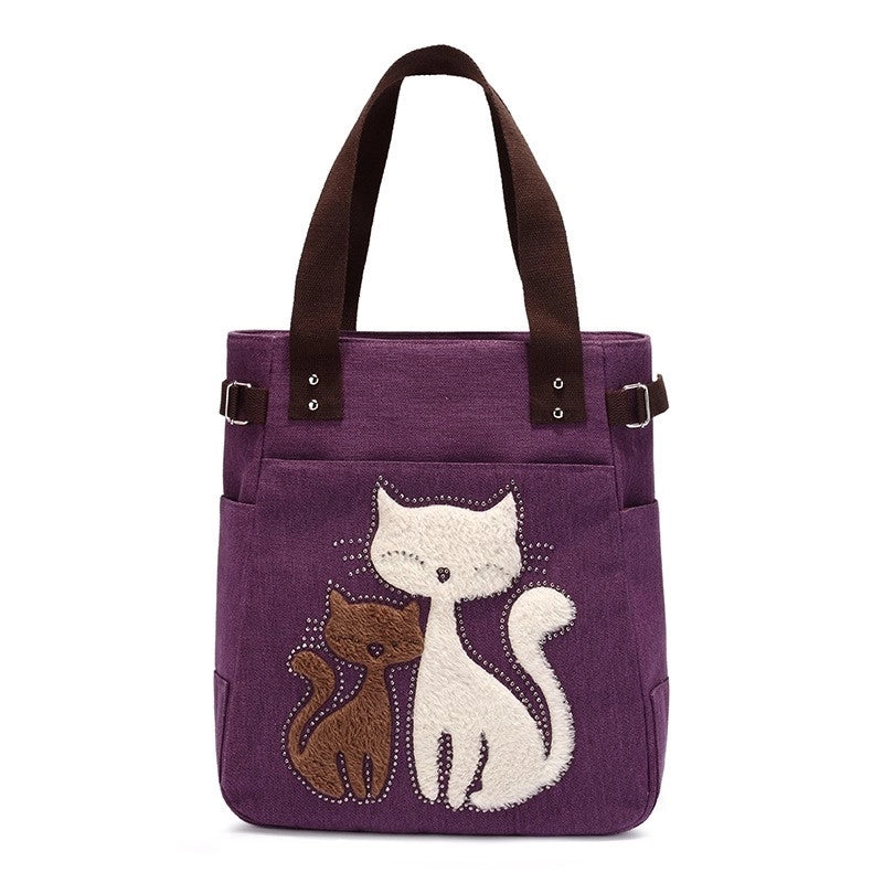 Women’s Cute Cat Canvas Shopping Bags