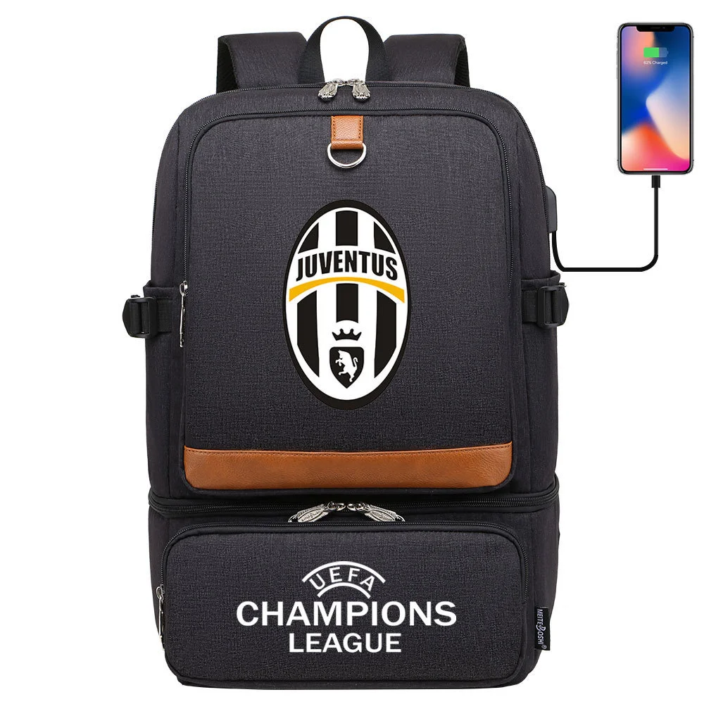 Buzzdaisy Get Sports-Ready with Cristiano Ronaldo Printed Multi-Storage Backpack w/ USB and Laptop Space