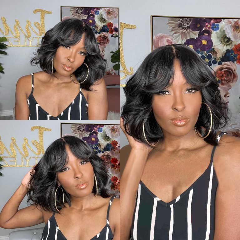 Glueless Wig With Elastic Belt| 🔥Full Lace Wig Casual Bob Cut Loose Wave Wig Pre Plucked with Baby Hair US Mall Lifes