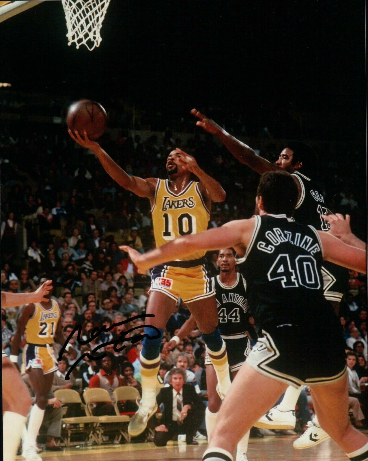 Norm Nixon Signed 8X10 Autograph Photo Poster painting Lakers vs. Spurs Black Ink w/COA Lakers