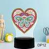 DIY Diamond Painting 7 Color Night Light Lamp Home Decoration Ornament Gift Kit(Heart)