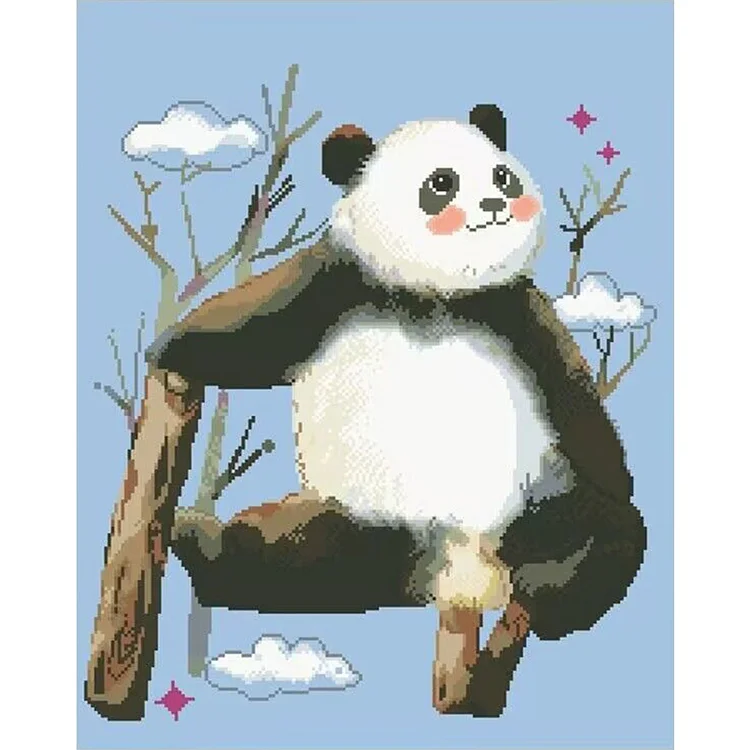 【Mona Lisa Brand】Panda 11CT Stamped Silk Cross Stitch 52*62CM