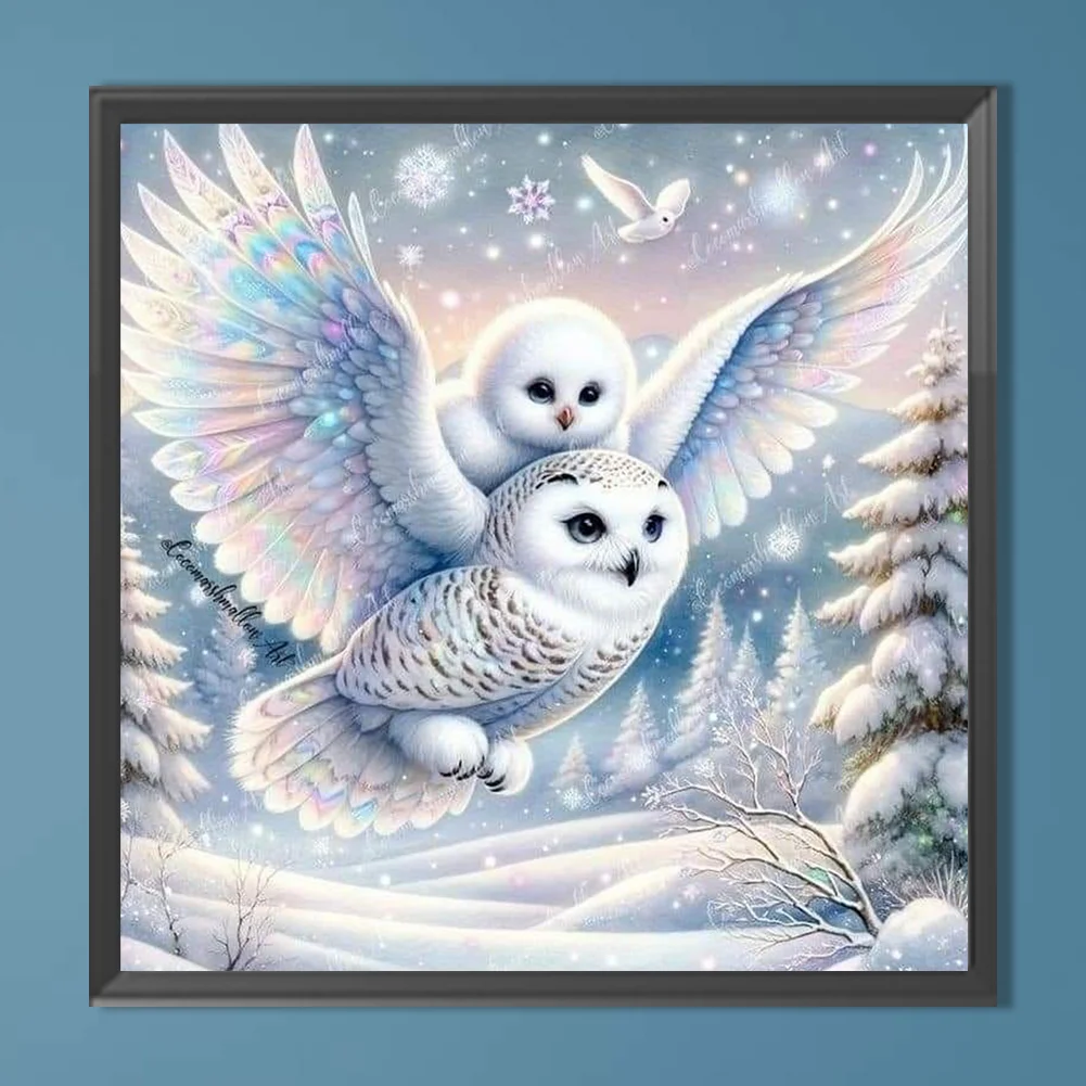 Diamond Painting - Full Round Drill - Owls(Canvas|30*30cm)