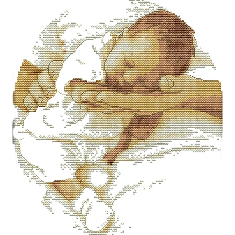 Girl 14CT Printed Cross Stitch Kits (29*32CM) fgoby