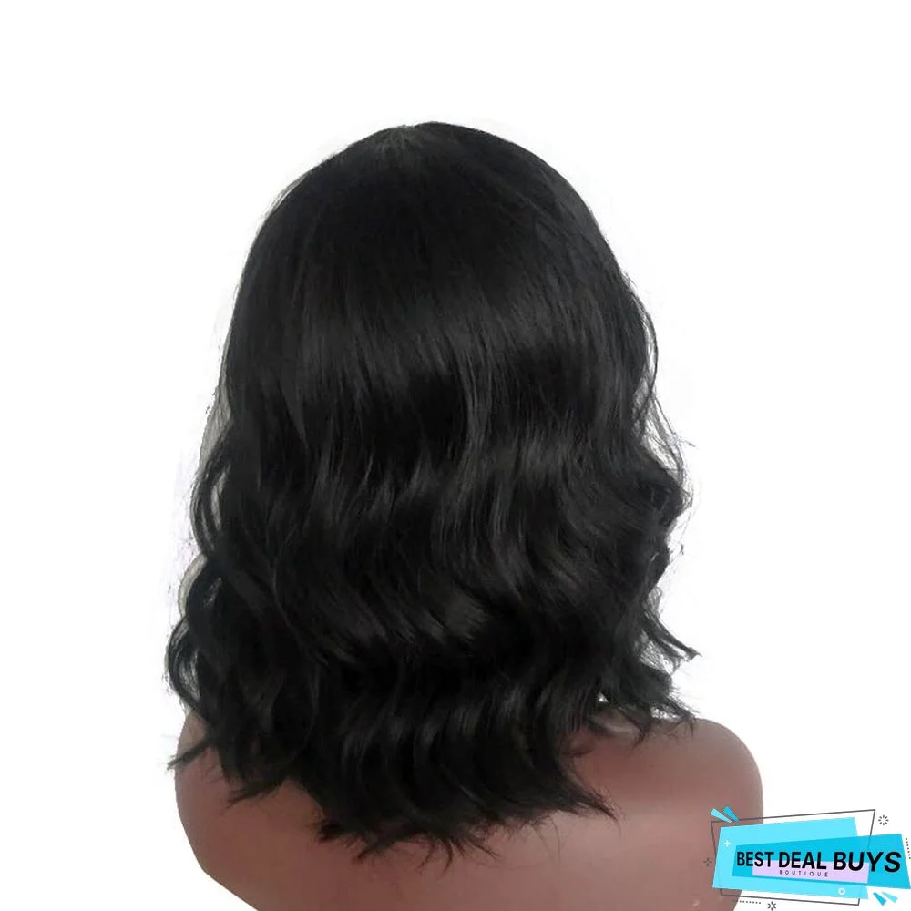 Short Curly Hair Wig Black Split Chemical Fiber Headgear
