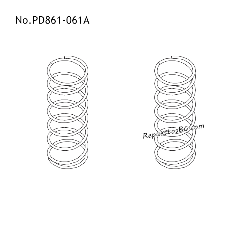 PD RACING TR10 Piezas para Juguetes RC Muelle del Amortiguador Delantero PD861-061A