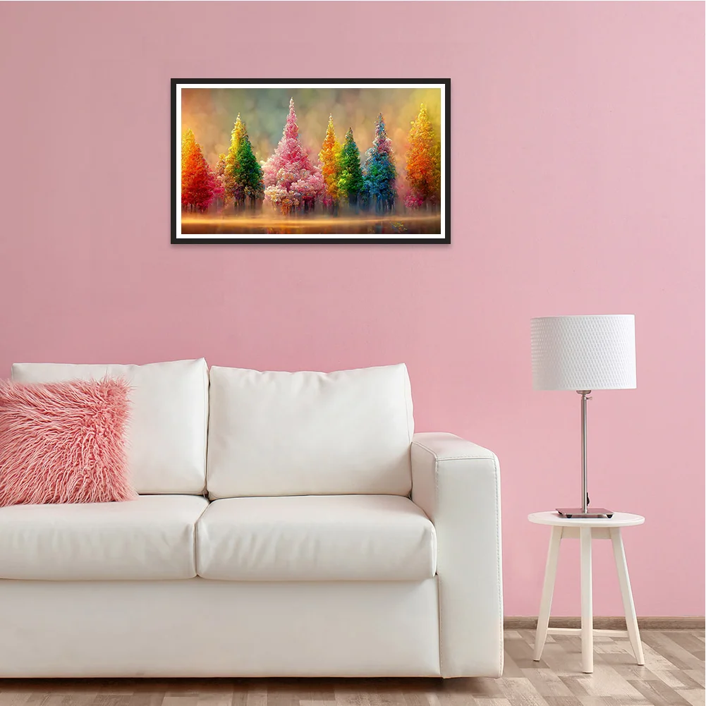 Diamond Painting - Full Round Drill - Painted Trees(80*40cm)