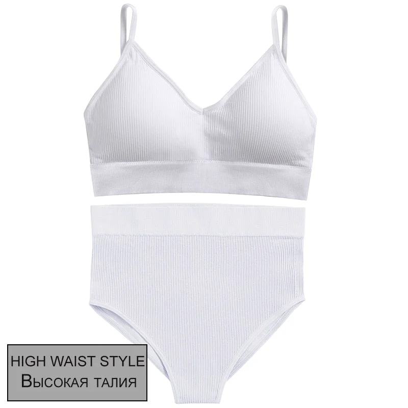 FINETOO Women Seamless Lingerie Set 10 Colors Fitness Bralette Push Up Top + Panties Suit Sports Woman Sexy Underwear Sets Femme