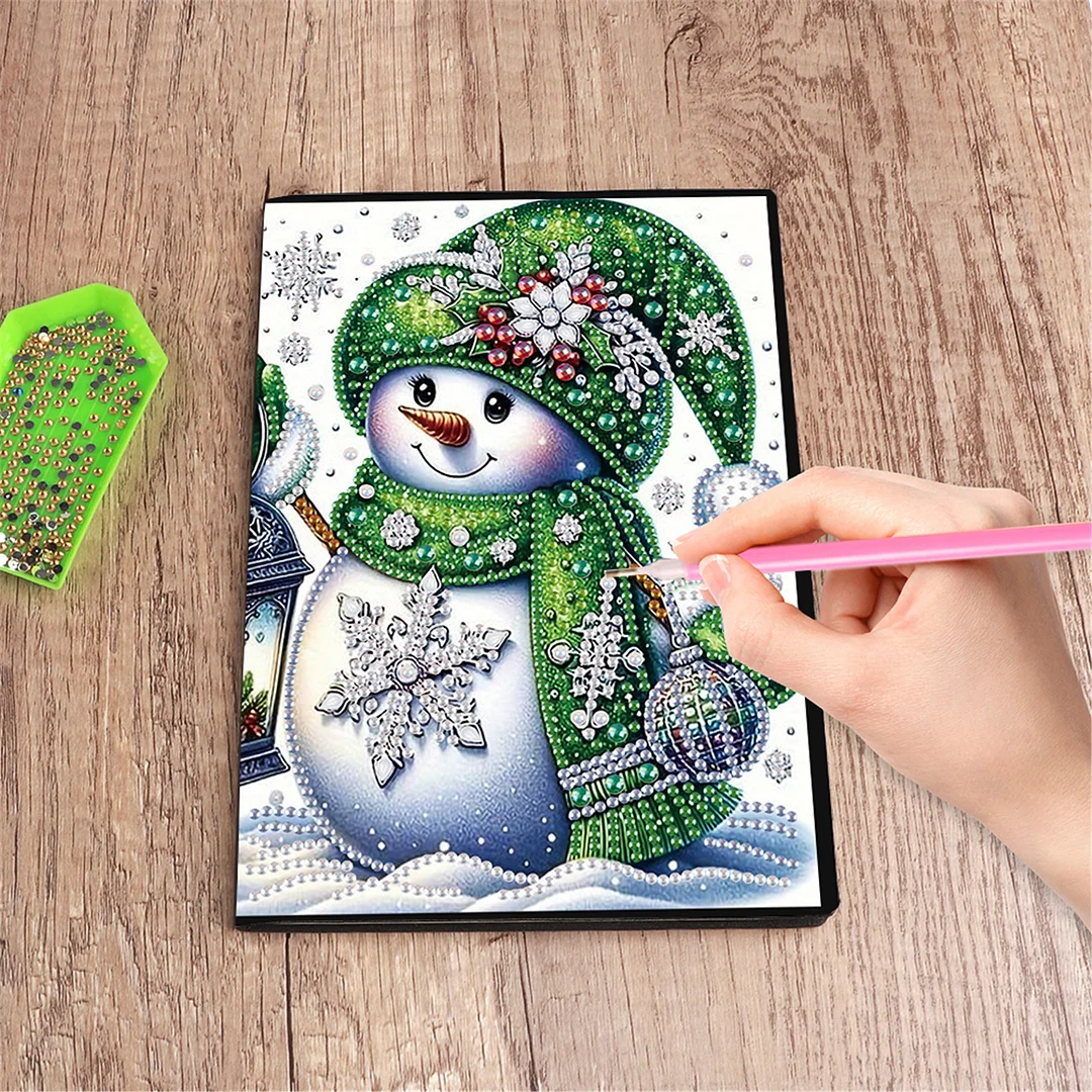 2pcs Snow Season Partial DIY 50 Pages A5 Diamond Painting Notebook for Study