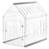 [US Local Warehouse] Acrylic Dog House Lockable Ventilated Modern Dogs Crate Clear Dog Playpen for Small and Medium Dogs Pets 24.02x15.75x23.62inch