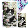 Diamond Painting - Full Round Drill - Cat and Flowers(Canvas|40*70cm)