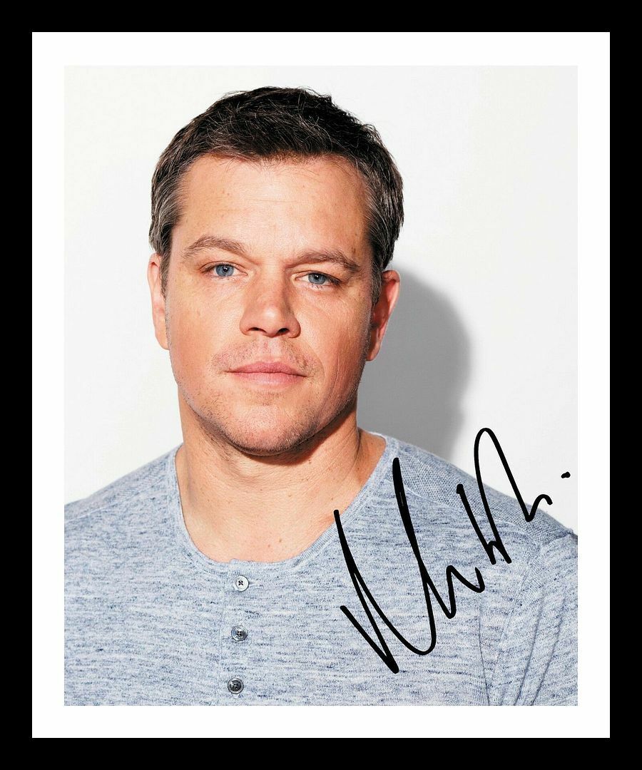 Matt Damon Autograph Signed & Framed Photo Poster painting 1