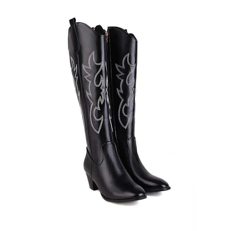 Women's Western Cowboy Embroidered Boots