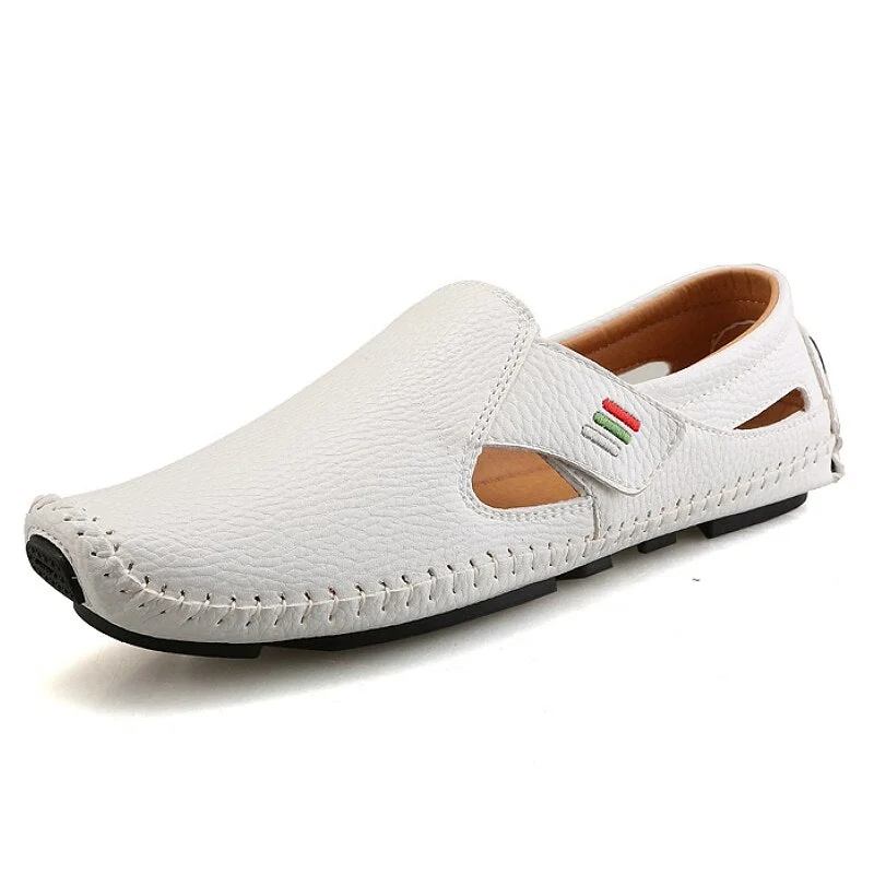 Brand Hot Sale Men's Casual Shoes Moccasins Men Loafers Summer Breathable Men Sneakers Hook&loop Driving Boats Big Size 37-48