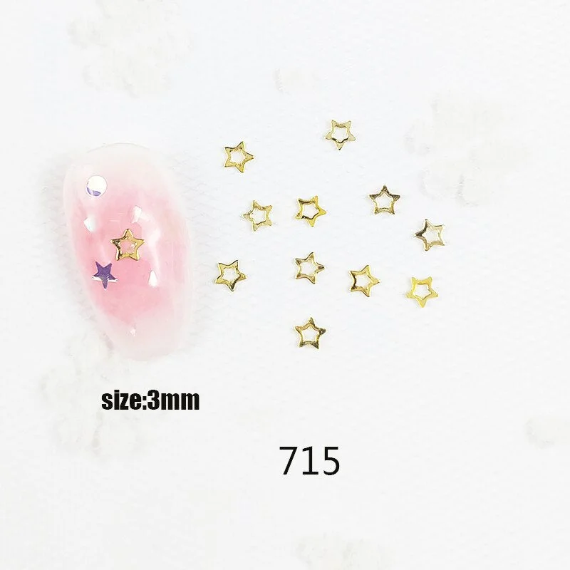 HNUIX 100Pcs/Lot Mini Round Square Star Rivet Studs Metal Alloy Nail Art Decorations 3D DIY Nail Stickers Jewelry Nail Charms