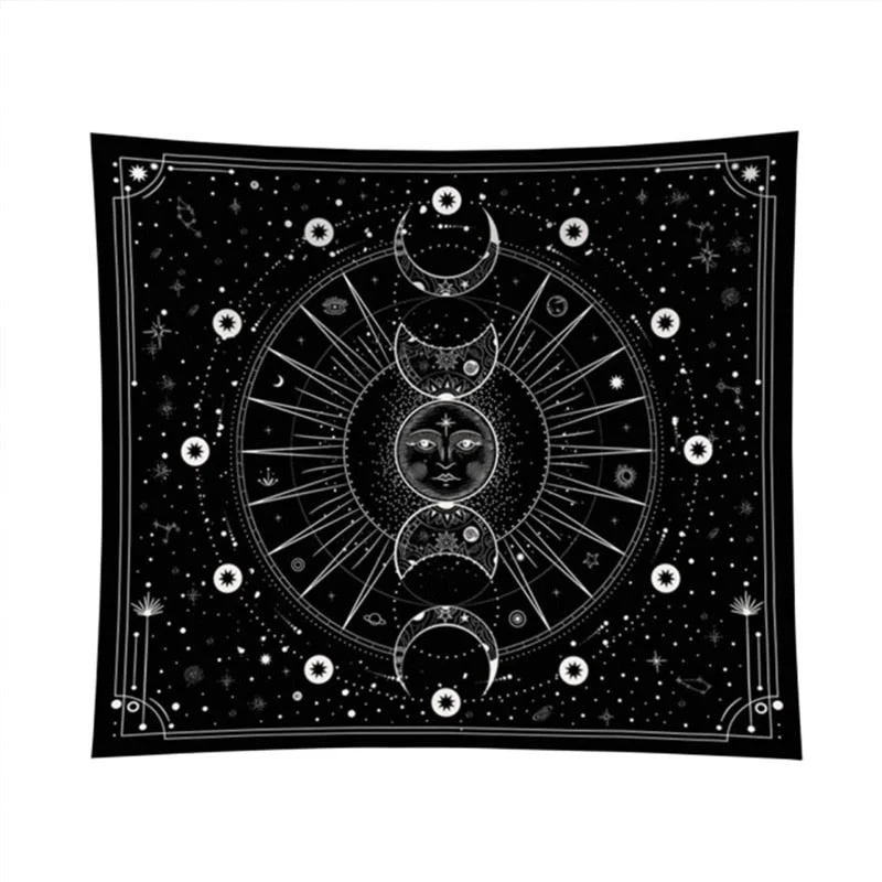 Moon phase Tapestry 2021 Latest Stars Space Psychedelic Black And White Wall Hangings Bedroom Home Wall Decoration house decor