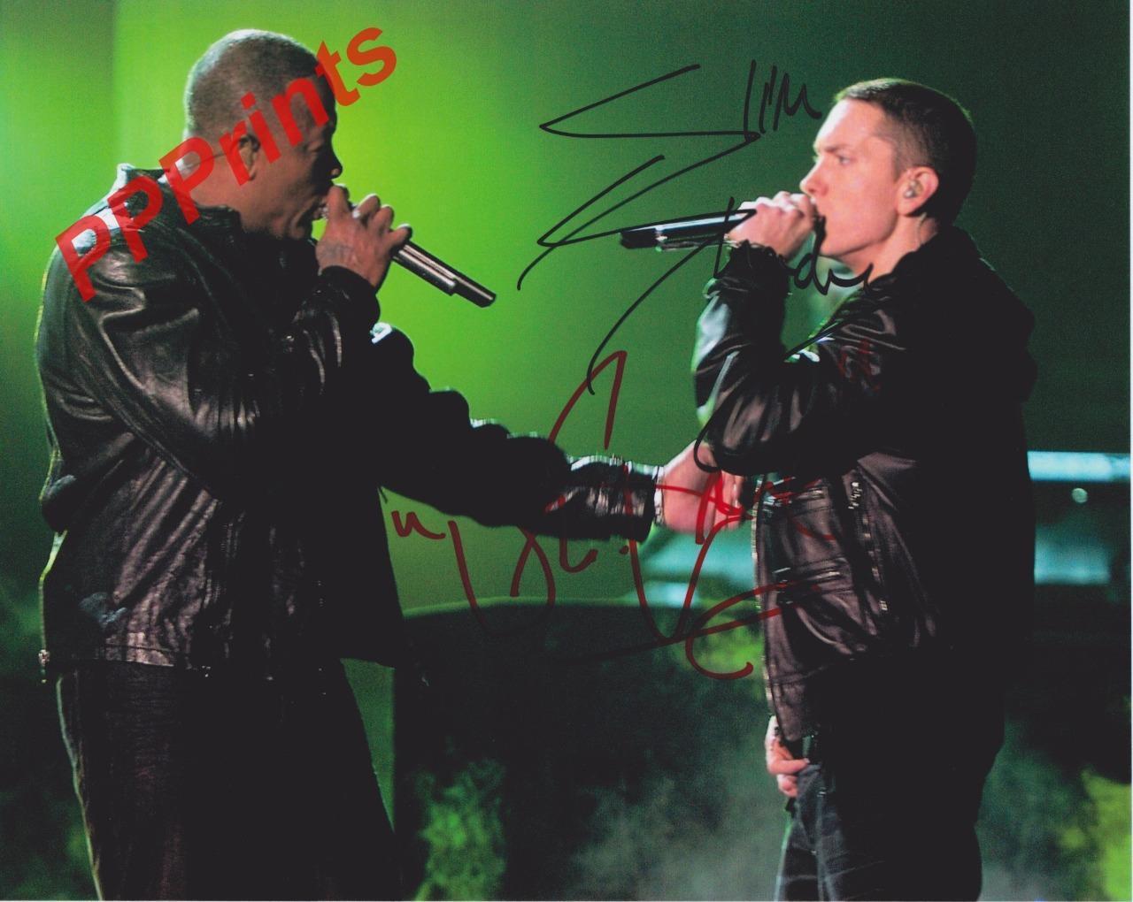 DR.DRE & EMINEM SLIM SHADY SIGNED AUTOGRAPHED 10X8 REPRO Photo Poster painting PRINT