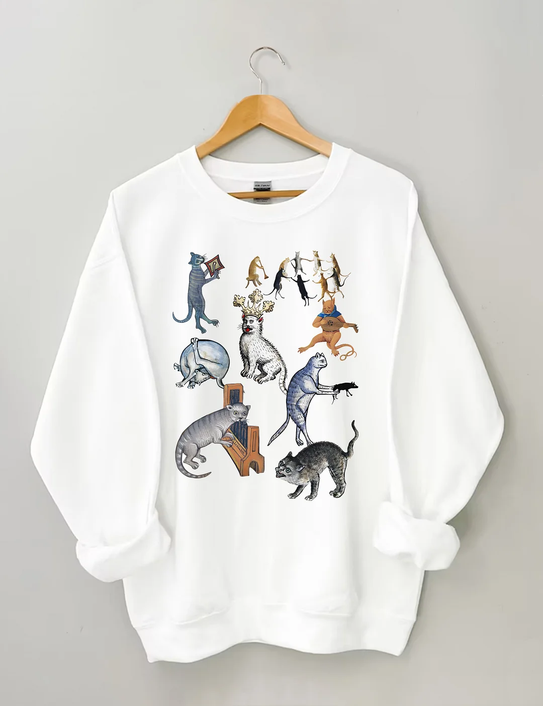 Weird Medieval Cat Party Sweatshirt