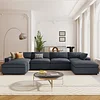 WOXYX U-style Down Filled Upholstered Sectional Sofa Set, for Living Room, Apartment,  Spacious Space( 6-Seater)