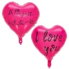 50PCS Valentine's Day I LOVE YOU English Chinese 18" Hearts Aluminum Film Balloons Ceremony Party Decor