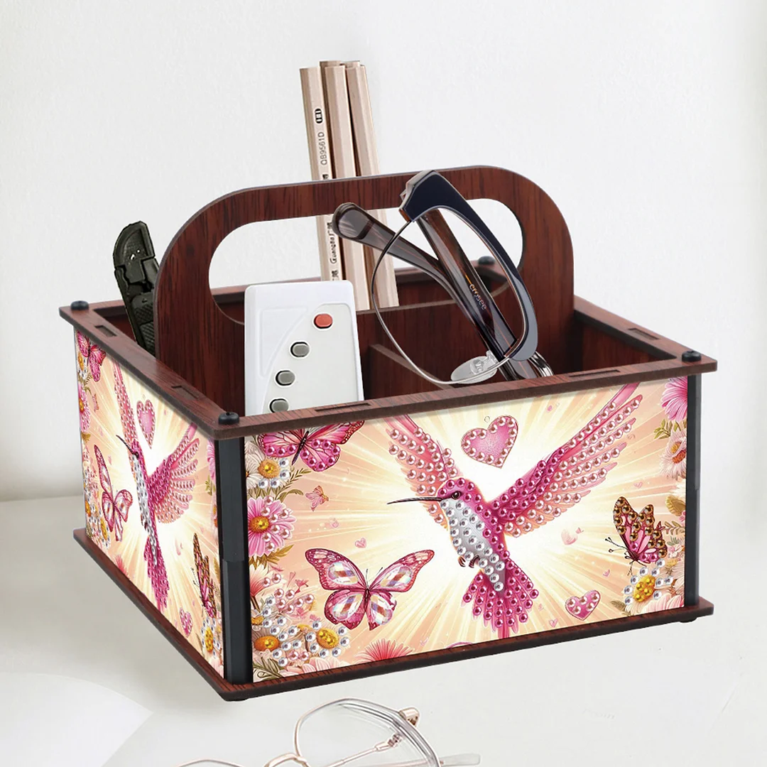 DIY Hummingbird Wooden Diamond Painting Handheld Storage Box Kit Tabletop Decor