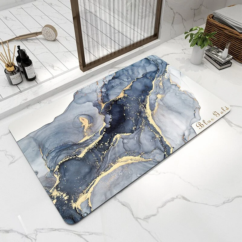 Athvotar Bath Mat Bathroom Carpet Water Absorption Non-slip Absorbent Diatom Mud Soft Washable Rug Toilet Floor Mat Home Textile