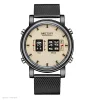 MEGIR Roller Design Men's Personality Creative Watch Trendy Black Technology Cool Concept Design Stainless Steel Strap