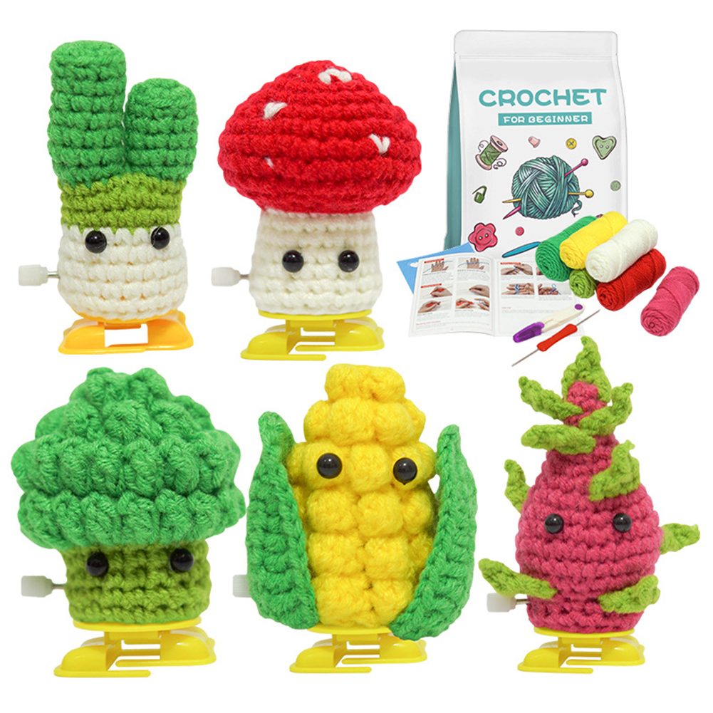 Creative Handmade Cartoon Toy Knitted DIY Kit with Video Tutorials for Beginners