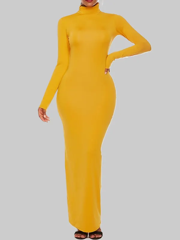 High Neck Sleeveless Pearl Maxi Bodycon Dress