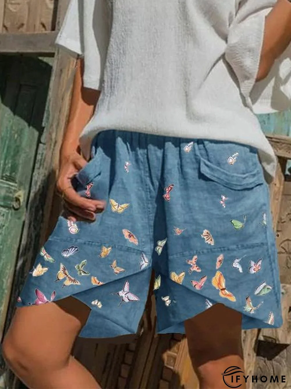 Cotton Butterfly Casual Shorts | IFYHOME