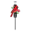 Solar Cardinal Memorial Stakes with LED Light Grave Memorial Plaque Stake Weatherproof Easy To Install Sympathy Gift for Loss of Mother Mom Grandma