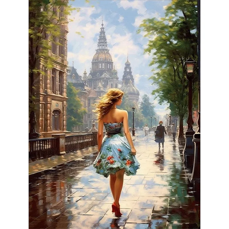 Oil Painting Woman 30*40CM (Canvas) Full Round Drill Diamond Painting gbfke