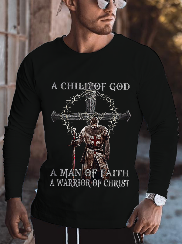 A Man Of Faith A Warrior Of Christ Long Sleeve T-shirt