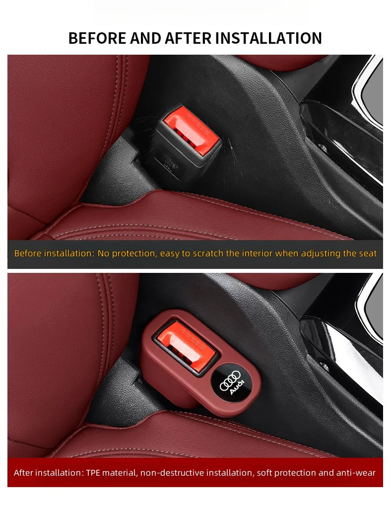 Car Seat Belt Socket Protector Silicone Cover Fixer