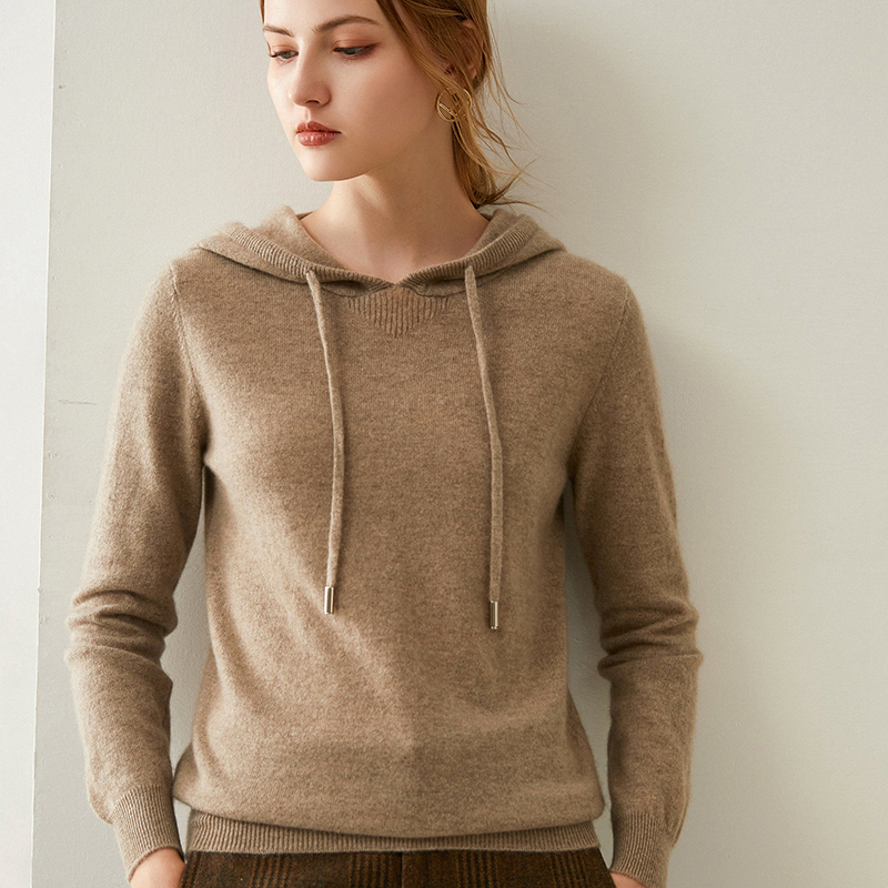 Solid Women's Cashmere Hoodie REAL SILK LIFE