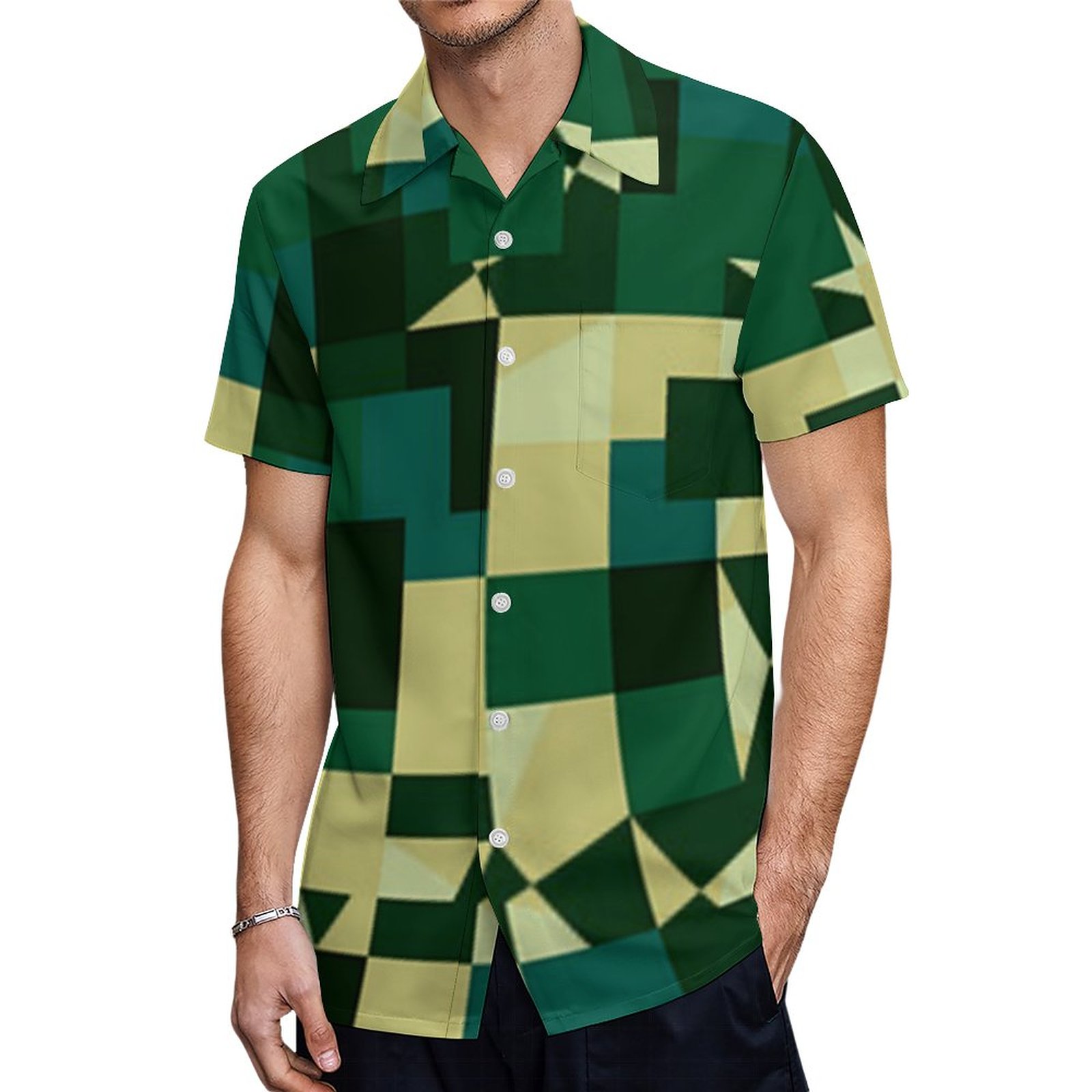 Skater Girl Adelanto Block Hawaiian Shirt Mens Button Down Plus Size Tropical Hawaii Beach Shirts