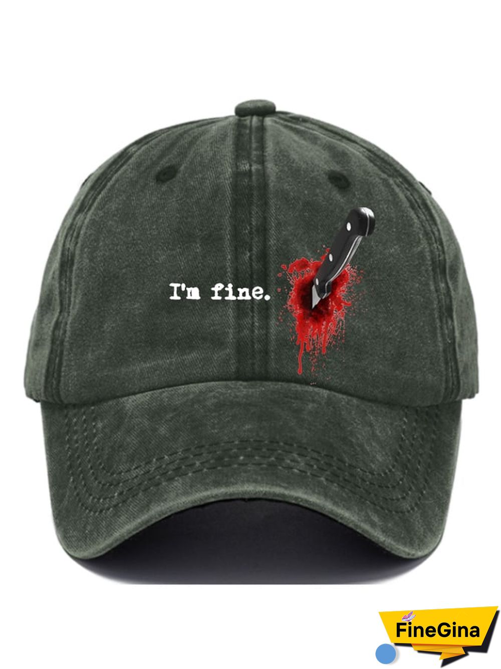 Casual I'm Fine Print Baseball Cap