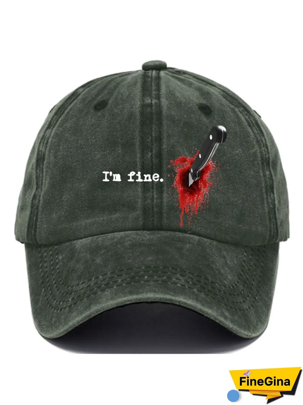 Casual I'm Fine Print Baseball Cap