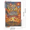 Diamond Painting -DIY Round Drill Independence Day May God Bless America(60*40CM)