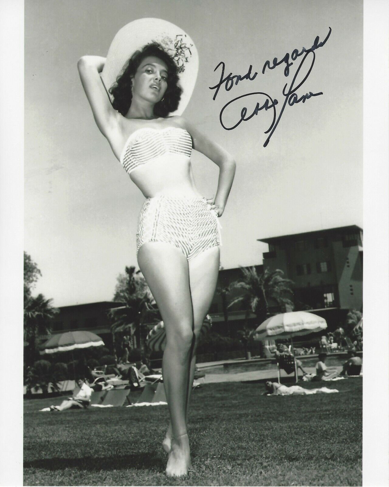 ABBE LANE MODEL & ACTRESS SIGNED AUTHENTIC 8x10 Photo Poster painting w/COA SULTRY STAR