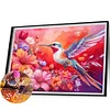 (60*40cm)Flower Hummingbird - Full Round Drill Diamond Painting
