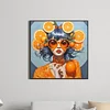 Diamond Painting -DIY Round Drill Orange Girl（40x40cm）