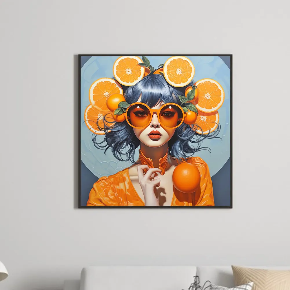 Full Round Diamond Painting 40*40cm - Orange Girl