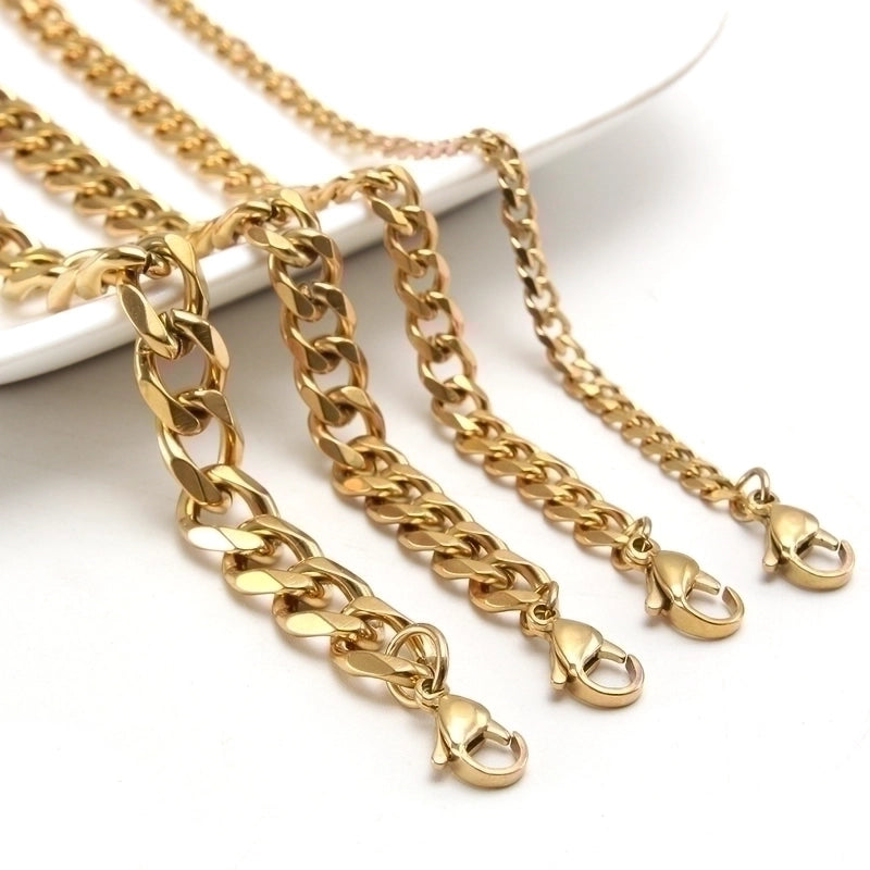 Hip-Hop Punk Solid Color 304 Stainless Steel 18K Gold Plated Bracelets In Bulk